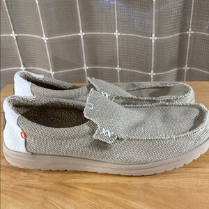 Hey Dude Wally Slip-Ons in Light Tan Canvas